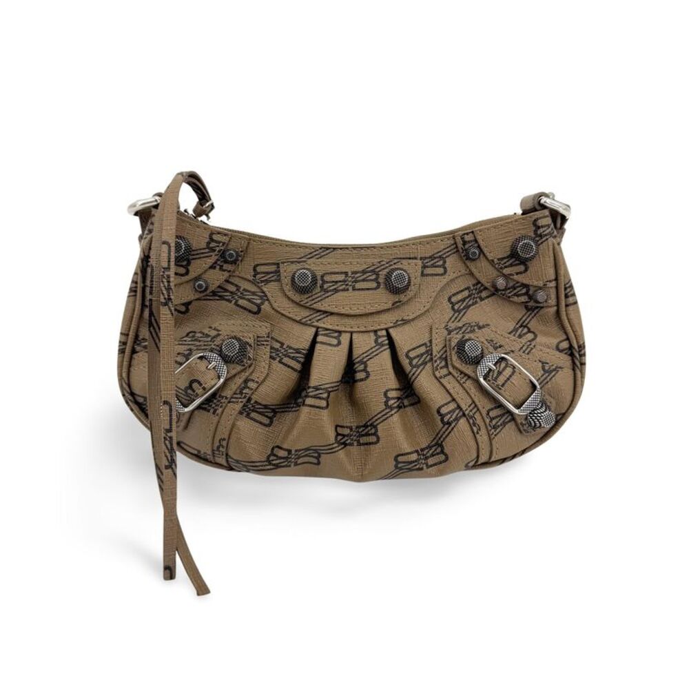 Balenciaga Le Cagol Mini BB Monogram Crossbody Bag Brown